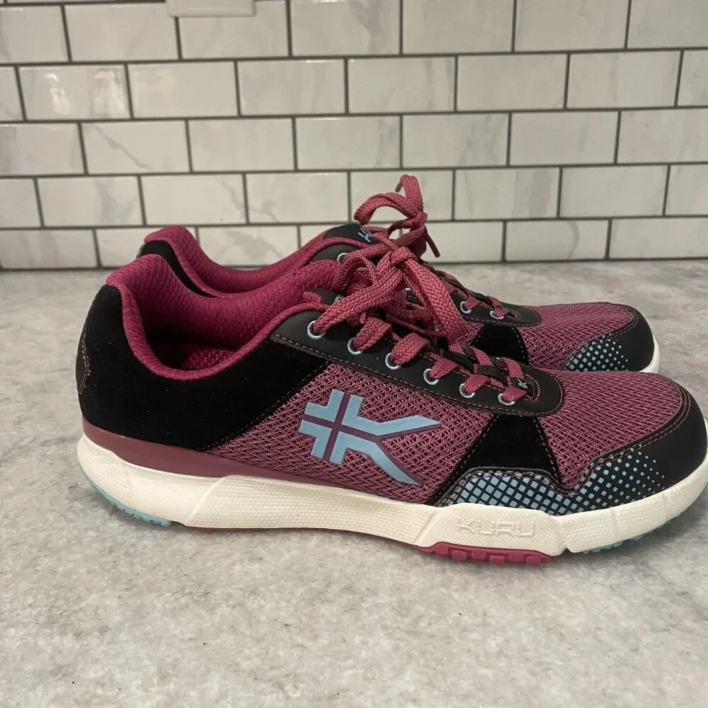 Kuru Shoes Womens‎ Size 12 Pink Black Mesh Athletic Walking Sneakers 201324